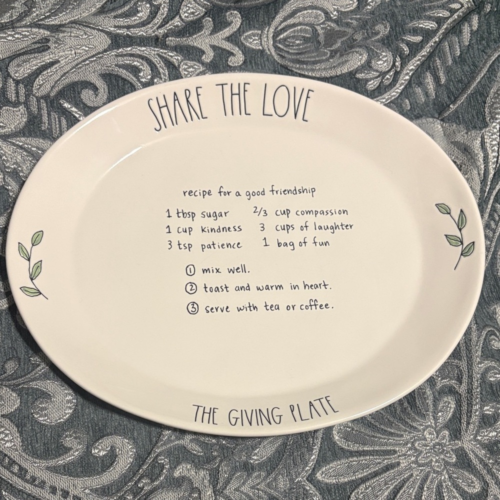 Rae Dunn White 'Share the Love' Giving Plate